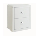 FurnitureToday Plaza White 2 Drawer Bedside Cabinet 