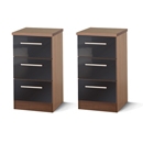 Ritz Black 3 Drawer Bedside Pair