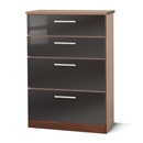 Ritz Black 4 Drawer Deep Chest