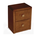 Roma Dark Wood 2 Drawer Bedside Cabinet 