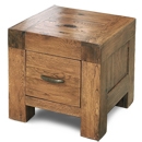 Santana Reclaimed Oak 1 Drawer Lamp Table