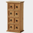 Seconique Corona Pine 4 Drawer double CD Chest