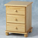 Seconique Sol Pine 3 drawer bedside