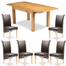 Soho Solid Oak Brown Chair Extending Dining Set