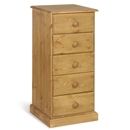 Tarka Solid Pine 5 Drawer Wellington Chest