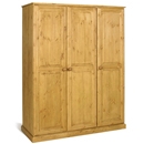 FurnitureToday Tarka Solid Pine All Hanging Triple Wardrobe