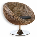 Tokyo rattan swivel chair with pad