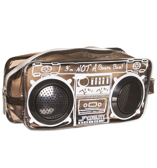 Fydelity Retro Black Boombox Wash Bag With Working