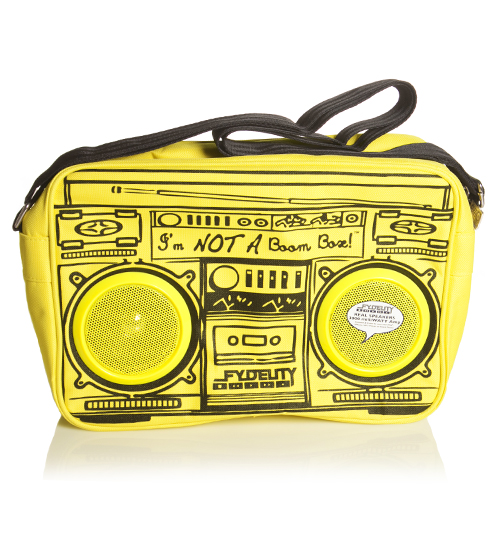 Fydelity Yellow Retro Boombox Shoulder Bag With Working