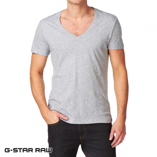 Mens G-Star Base V 2 Pack T-Shirt - Grey Heather