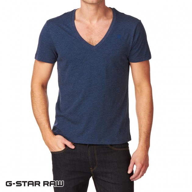 Mens G-Star Base V 2 Pack T-Shirt - Saphire Blue