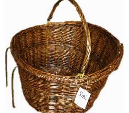 Bike Basket Dark Wicker with Handle