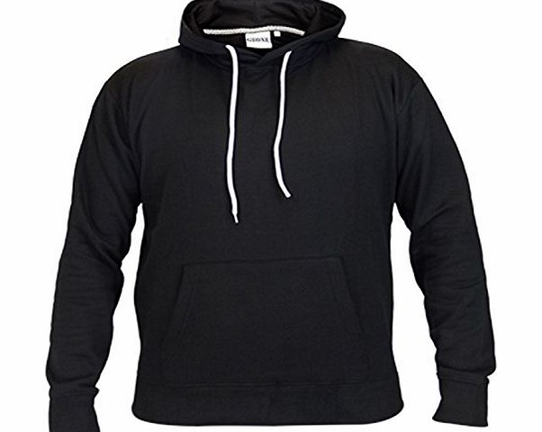 G8ONE Men Fleece Plain G8ONE Pull Over Hoodie Black Medium