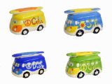 Ceramic VW Volkswagen Camper Van Money Box With Surf Board And Graffiti