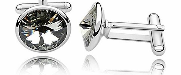 Cufflinks with Swarovski Black Diamond Crystal