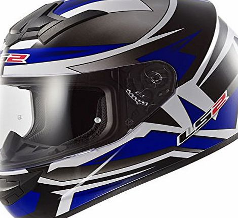 GAMMA LS2 FF352 GAMMA NEW MOTOR CYCLCE BIKE FULL FACE LIGHT WEIGHT BLUE HELMET PIN LOCK READY AND BALACLAVA (L (59 to 60 CM))