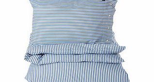 Oxford blue and white cotton single duvet