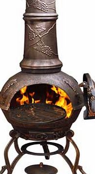 Gardeco Toledo Large Cast Iron Chimenea - Grape