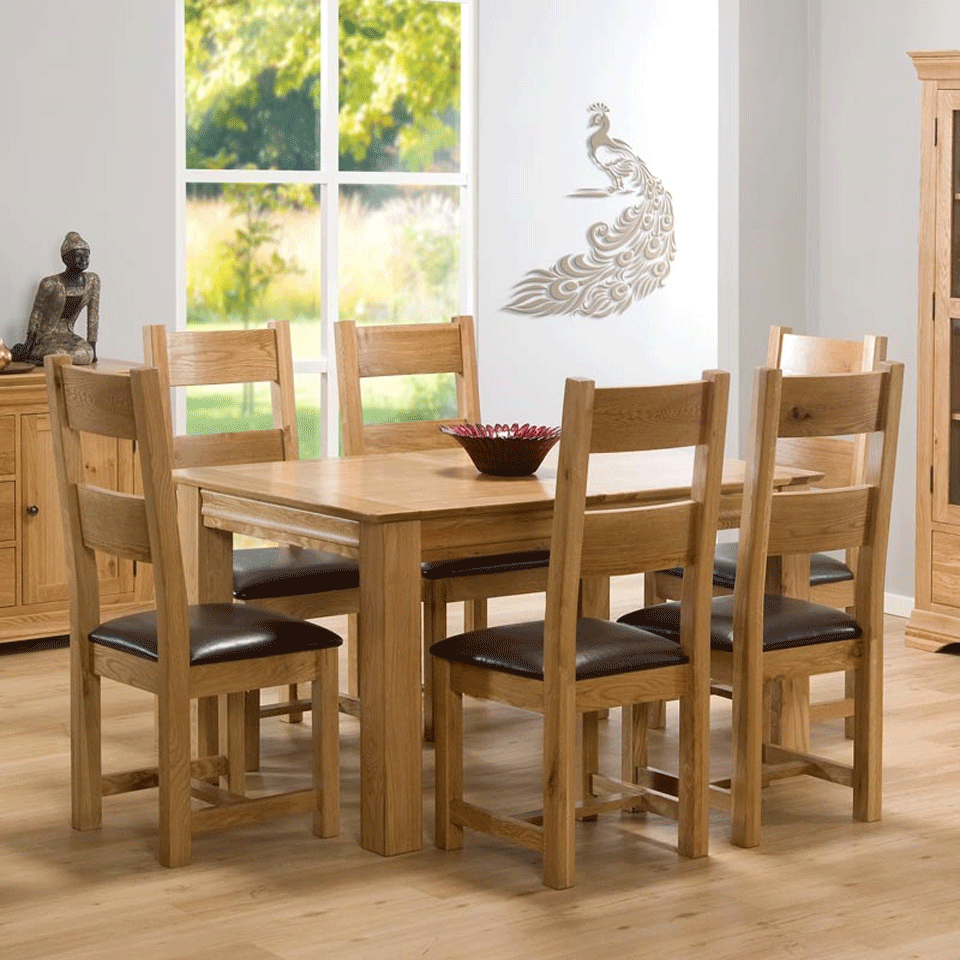 Constance Oak 6 Seat Extending Dining Set