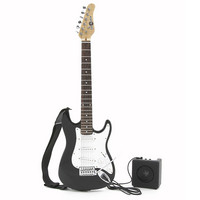 3/4 Electric-ST Guitar + Miniamp Black