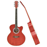 Deluxe Jumbo Acoustic Guitar Piebald Ash