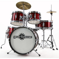 Junior 5 Piece Drum Kit by Gear4music Wine Red