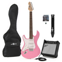 Gear4Music LA Left Handed Electric Guitar   Amp Pack Pink