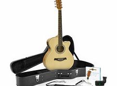 Gear4Music Single Cutaway Electro Acoustic Guitar Gig Pack