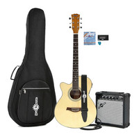 Gear4Music Single Cutaway Left Hand Acoustic Guitar   15W