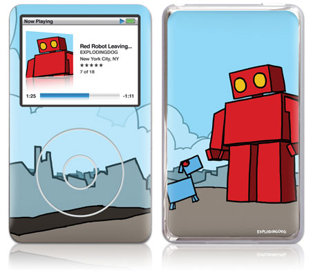 GelaSkins iPod Classic GelaSkin Red Robot Leaving The City