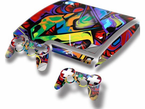 ``Graffiti`` 10001, Snuggle Edition, Sticker for PlayStation 3 Slim Game Console.