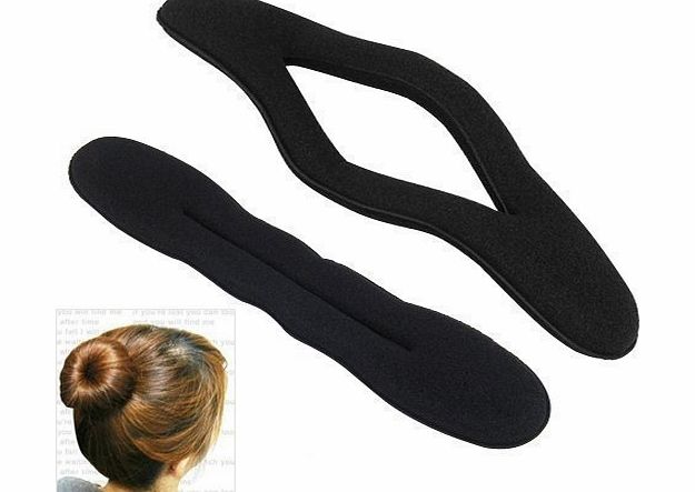 Generic 2 x Large Magic Sponge Hair Styling Bun Maker Twist Curler Tool Clip Donut Style