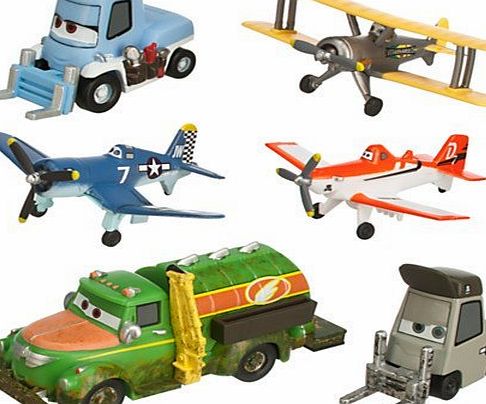 Generic DISNEY PLANES FIGUREN SET PROPWASH JUNCTION - DUSTY, SKIPPER, LEADBOTTOM, CHUG, DOTTIE, SPARKY (PVC, Plastic)