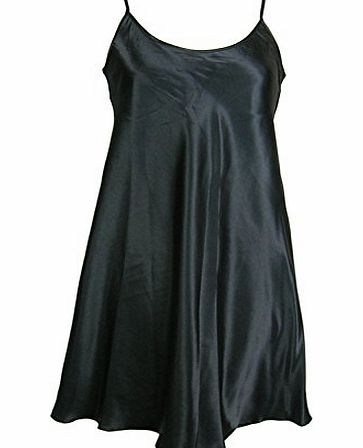 Generic Ladies Satin Chemise / Nightie / Slip - Plain Storm Grey - Sizes - 8 - 22 (12/14)