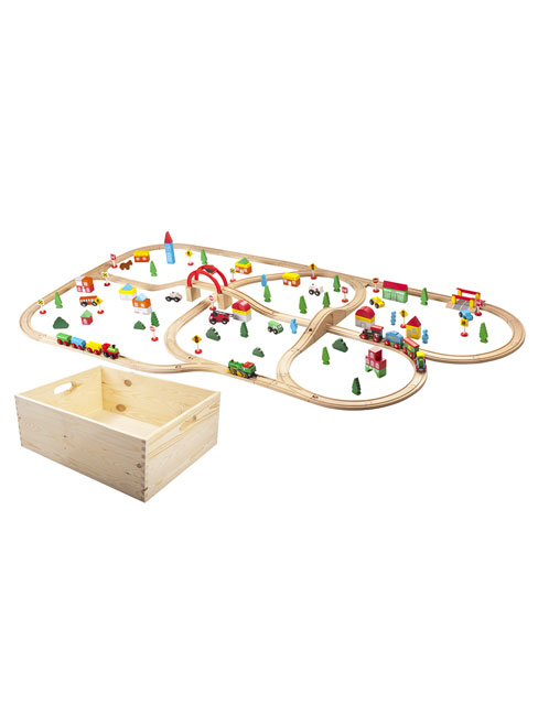 Generic Leomark Wooden Train Set - 145 pieces