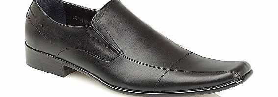 New Mens Formal Italian Style Designer Inspired Smart Office Wedding Slip On Shoes[Black,UK-9 / EU-43]