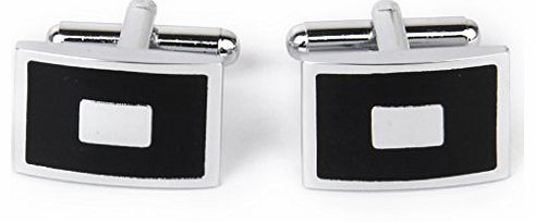 Generic Stainless Steel Men Cuff Link Cufflinks Black 