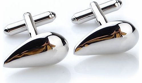 Stainless Steel Men Cuff Link CUFFLINKS Shirt Set Curve Drop Silver 20mm