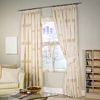 Curtains Lined Pencil Pleat Cream 264 x 137cm