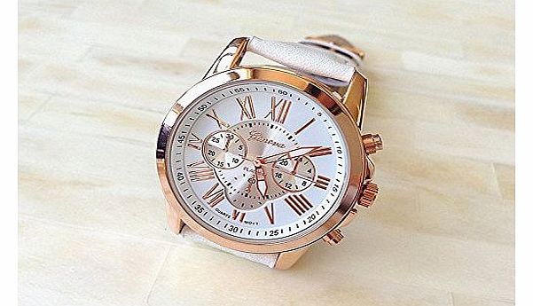 Geneva New Geneva Roma Dial Women Ladies Gold Dress Wrist Watch White