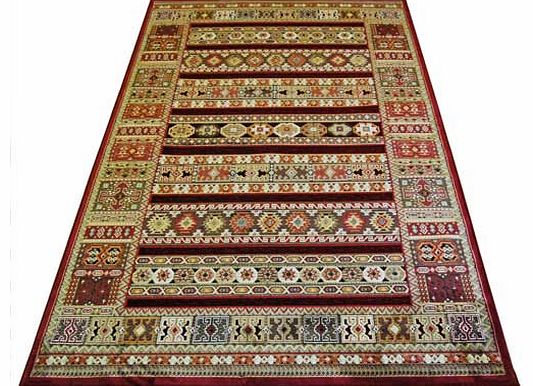 Genova Aztec Chenille Rug - Red - 100 x 140cm