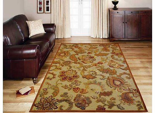 Genova Marseille Floral Chenille Rug - Natural -