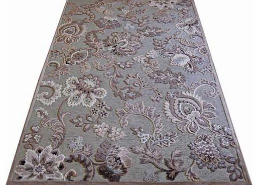 Genova Marseille Floral Chenille Runner - Silver