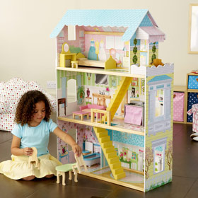 Georgia Peach Dolls House andndash; including furniture