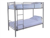 GFW Florida Silver 3 Single Silver Metal Bunk Bed