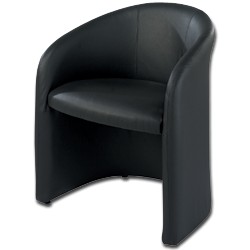 Leather Tub Chair Black