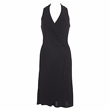 Gharani Strok Black wrap jersey dress