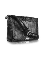 Black Python Messenger Bag