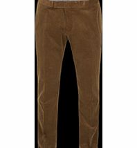 Gibson Tan Cord Plain Front Trouser 30L Tan