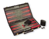 Gibsons Games Backgammon De Luxe Style Black Suedette 11